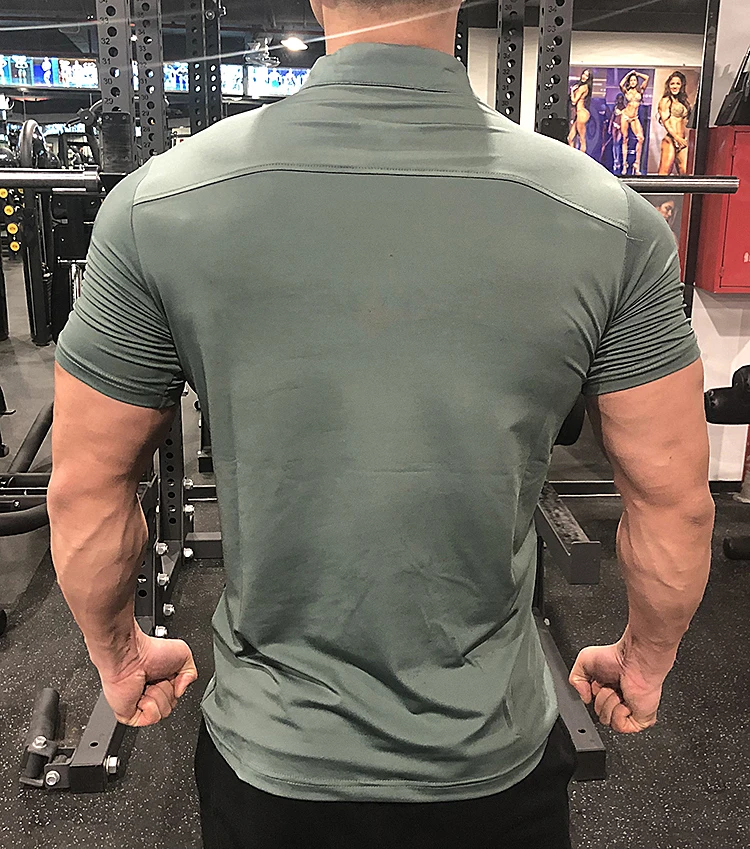 Summer Men Polo T-shirt Gym Running Training Fitness Bodybuilding Casual Sport Top Quality Cotton Short Sleeve Male Tops Tees