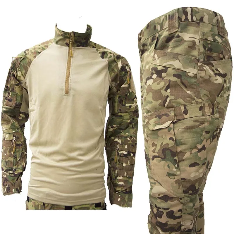 Camo Tactical Suits Training Sets MCBK Army Multicam Combat Uniforms Workwear Pants Men Trainning Hunting Clothes Wear-resisting
