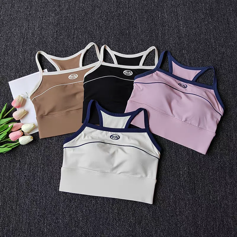 Women Sexy Sports Bra Crop Tops Tube Top Bra Female Streetwear Sleeveless Sport Lingerie Tee Crop Top Sports Vest Yoga Bra