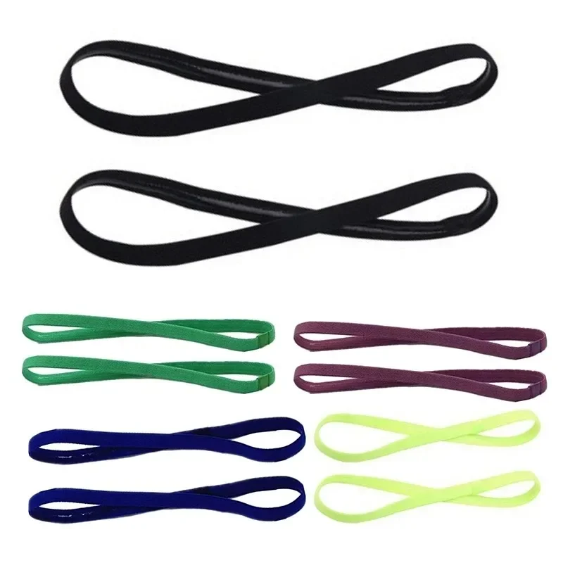 1-5Pcs Simple Unisex Sports Hairband Non-Slip Silicone Strip Sweat Guide Elastic Headbands Yoga Running Fitness Hair Accessories