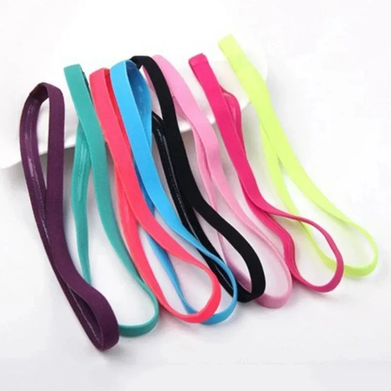 1-5Pcs Simple Unisex Sports Hairband Non-Slip Silicone Strip Sweat Guide Elastic Headbands Yoga Running Fitness Hair Accessories