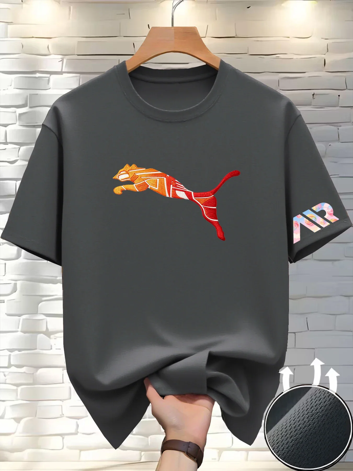 Summer Trend Men's T-shirt Top Casual Loose Fit Crewneck T-shirt Pattern Printed Round Neck Short Sleeved Homme Vêtement
