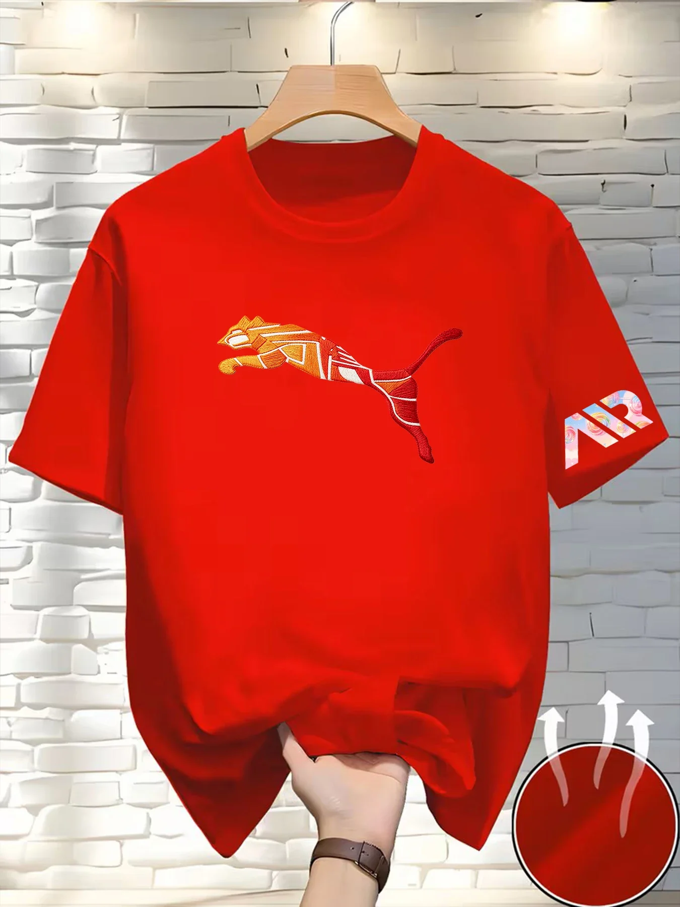 Summer Trend Men's T-shirt Top Casual Loose Fit Crewneck T-shirt Pattern Printed Round Neck Short Sleeved Homme Vêtement