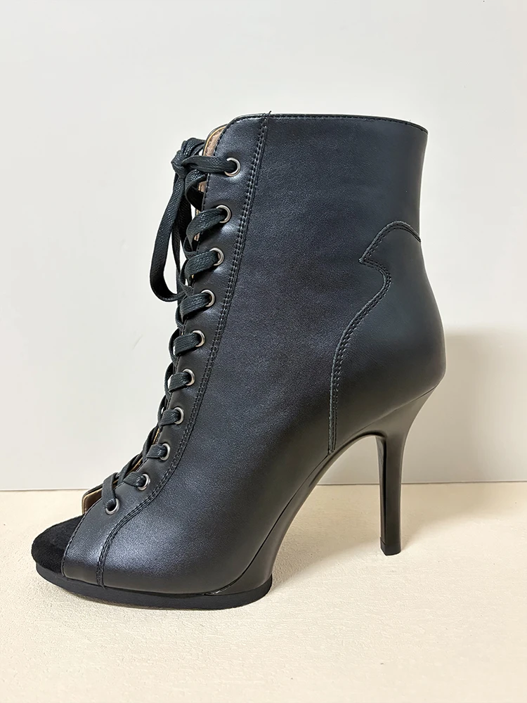 9.5cm & 11cm Platform Dance Heels In Stock PU Leather Stable Latin Ballroom Dance Shoes Rubber Sole Indoor Outdoor Dance Heels