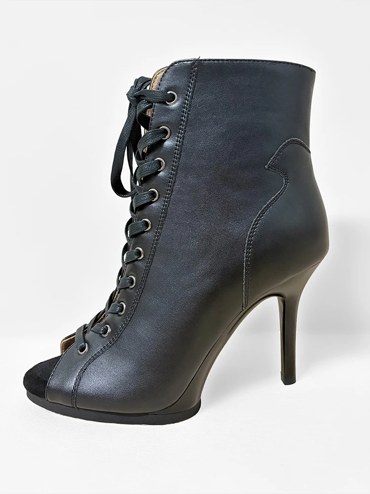 9.5cm & 11cm Platform Dance Heels In Stock PU Leather Stable Latin Ballroom Dance Shoes Rubber Sole Indoor Outdoor Dance Heels