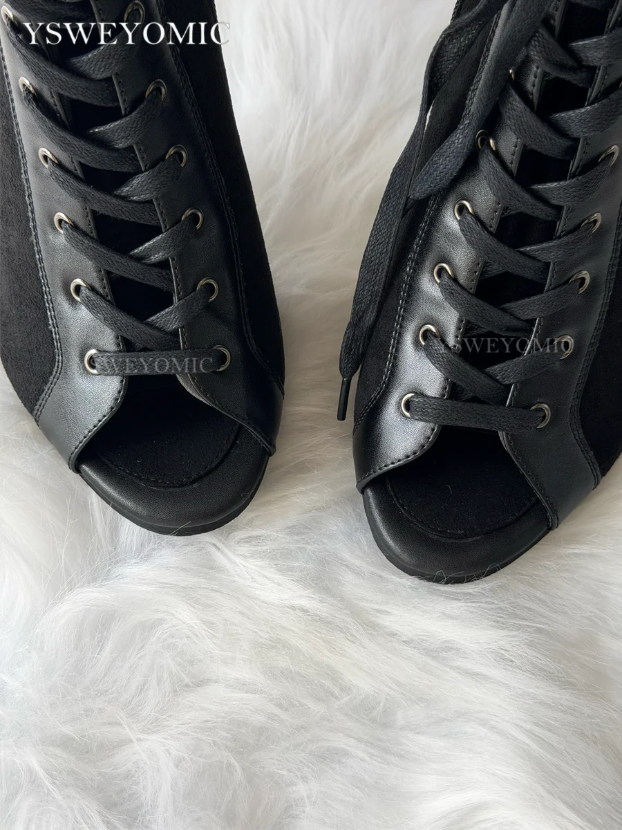 9.5cm & 11cm Platform Dance Heels In Stock PU Leather Stable Latin Ballroom Dance Shoes Rubber Sole Indoor Outdoor Dance Heels