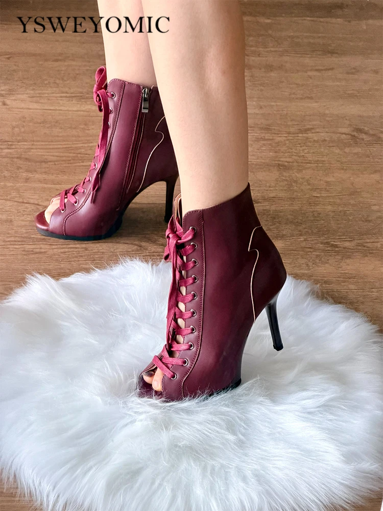 9.5cm & 11cm Platform Dance Heels In Stock PU Leather Stable Latin Ballroom Dance Shoes Rubber Sole Indoor Outdoor Dance Heels