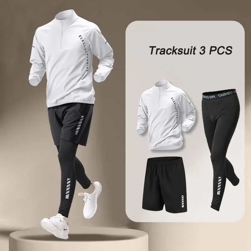 1-3 outdoor men's lightweight quick drying jacket set, fitness running set, sports jogging pants, exercise equipment