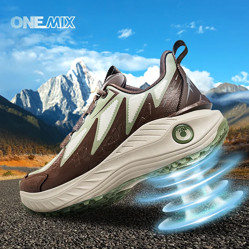 ONEMIX Men Autumn Winter Casual Shoes Anti-slip And Wear-resistant Hiking Shoes Featuring a Soft And Elastic Shock Absorption