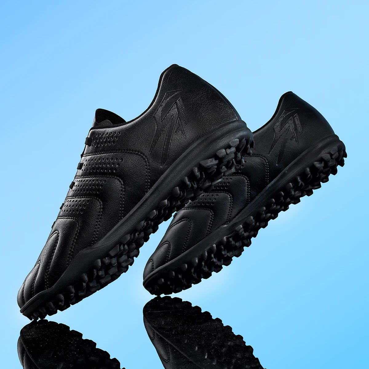 Unisex Adult TF Soccer Shoes PU Breathable Woven Fabric Rubber Dense Stud Anti-slip Wear-resistant Artificial Turf Daily Trainin