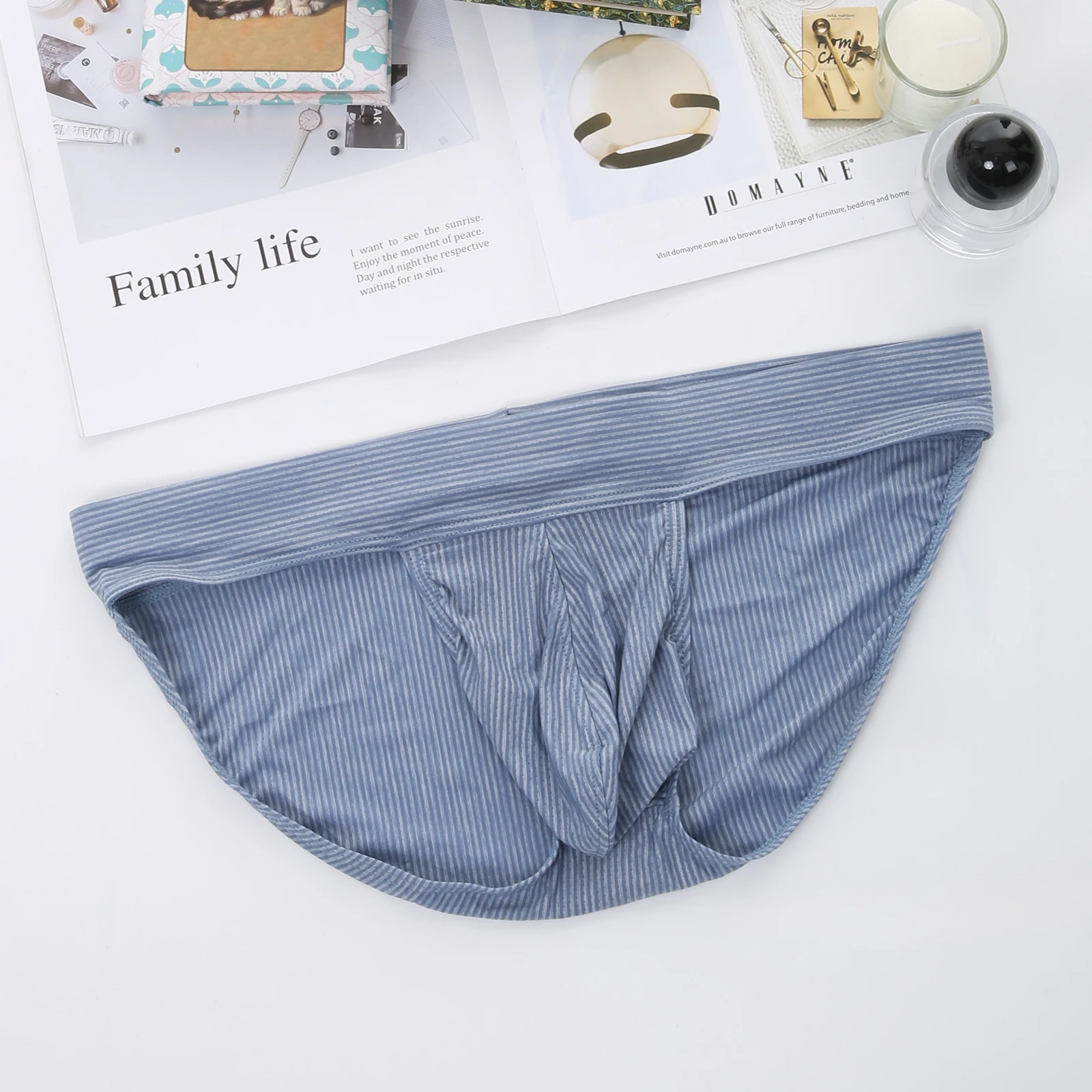 Men Gym Briefs Big Pouch Underwear Man Sport Exercise Athletic Underpants Fitness High-Cut Wide Waistband Comfy Bodybuilding