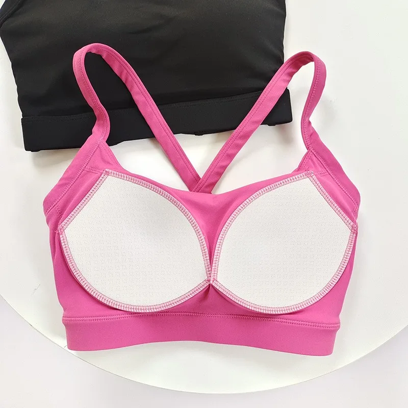 Women's Crisscross Racerback Sports Bra - Built-in Cups, High Support, Moisture-Wicking for Yoga Pilates Fitness Training
