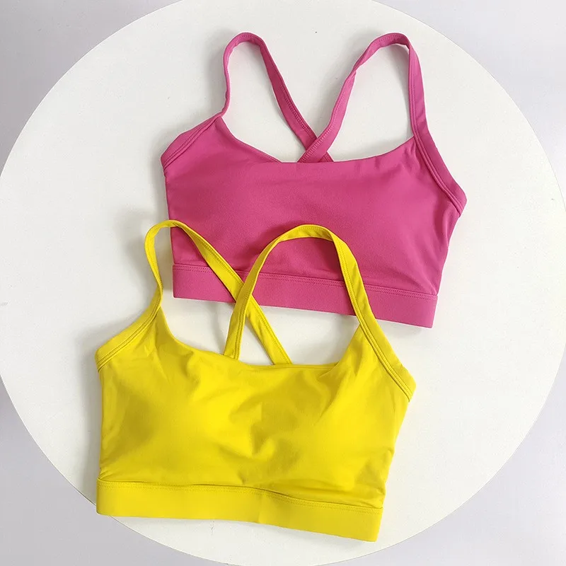 Women's Crisscross Racerback Sports Bra - Built-in Cups, High Support, Moisture-Wicking for Yoga Pilates Fitness Training