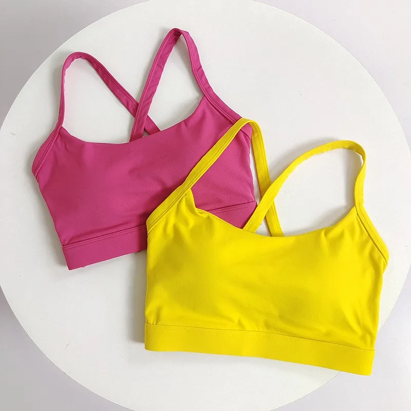 Women's Crisscross Racerback Sports Bra - Built-in Cups, High Support, Moisture-Wicking for Yoga Pilates Fitness Training
