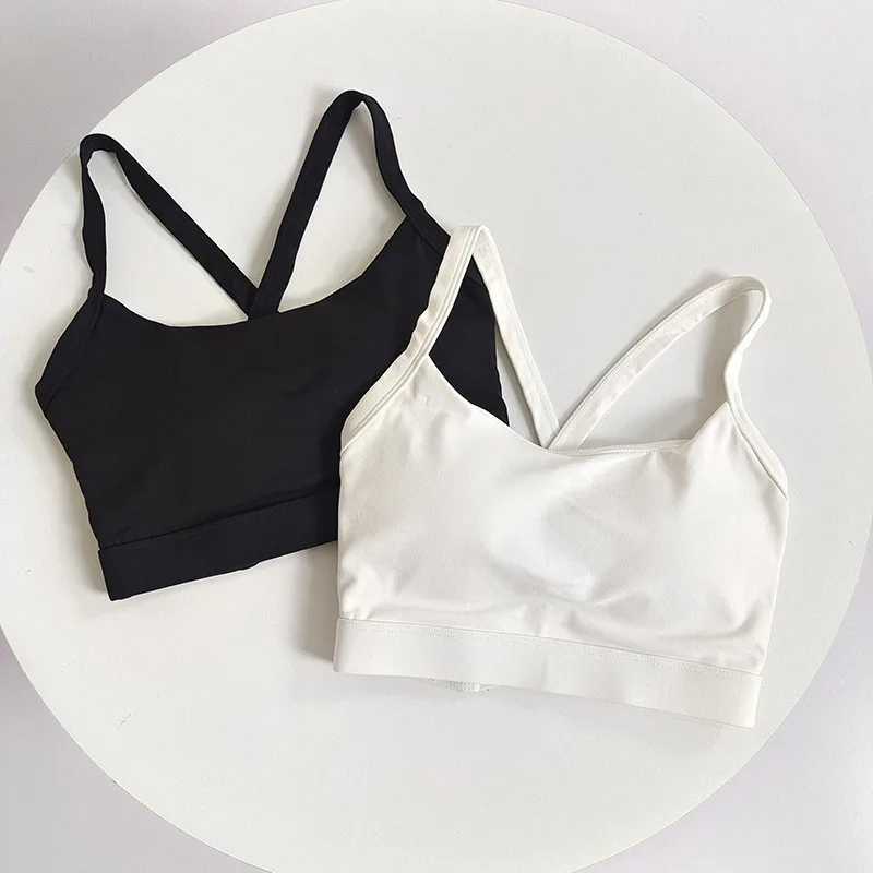Women's Crisscross Racerback Sports Bra - Built-in Cups, High Support, Moisture-Wicking for Yoga Pilates Fitness Training
