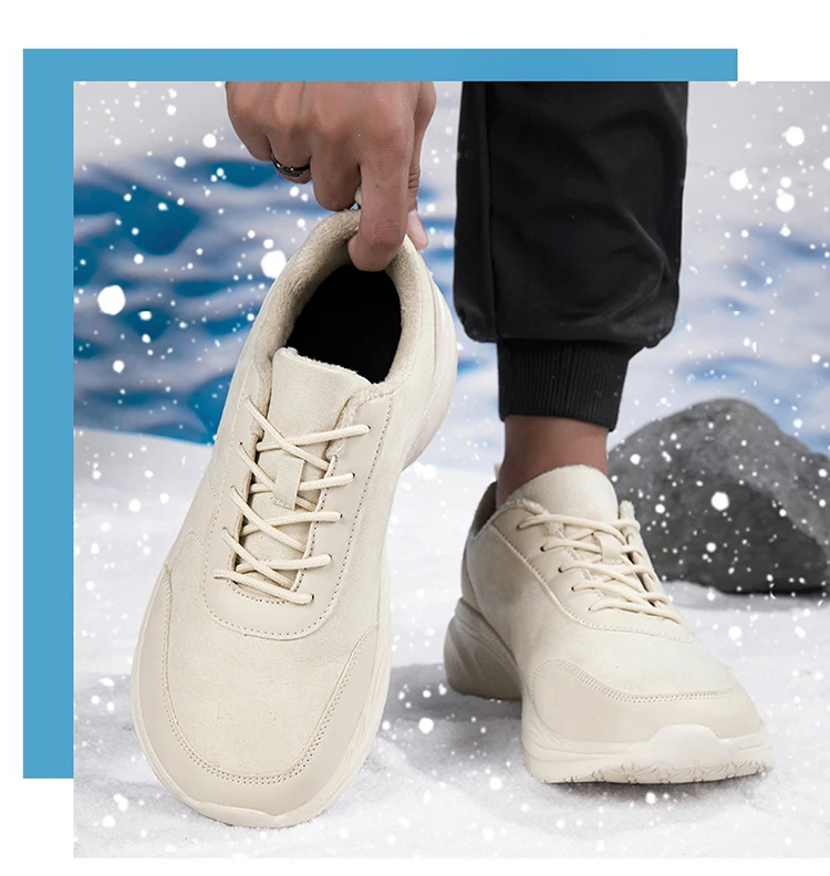 Winter Wide Head Men's Sneakers Unisex Barefoot Comfortable Big Size Warm Casual Shoes Non-slip Hiking Shoes Minimalist Shoes