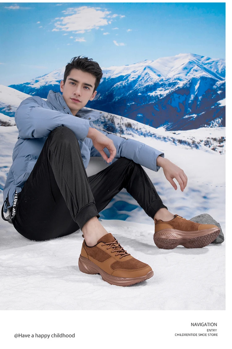 Winter Wide Head Men's Sneakers Unisex Barefoot Comfortable Big Size Warm Casual Shoes Non-slip Hiking Shoes Minimalist Shoes