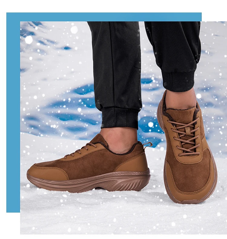 Winter Wide Head Men's Sneakers Unisex Barefoot Comfortable Big Size Warm Casual Shoes Non-slip Hiking Shoes Minimalist Shoes
