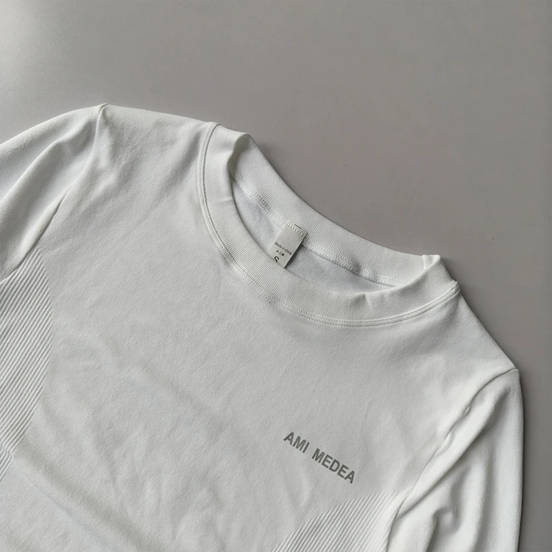 Women's Seamless Long Sleeve Fitness T-shirt Sports Elastic Yoga Gym Top Training Running Activewear Workout Shirt Pilates Tops