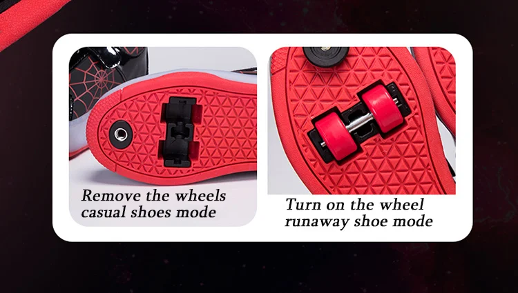 Spider Web Design LED Light up Roller Skates Unisex Children Students Walking Shoes Chargeable Lights Wheel Skate Shoes