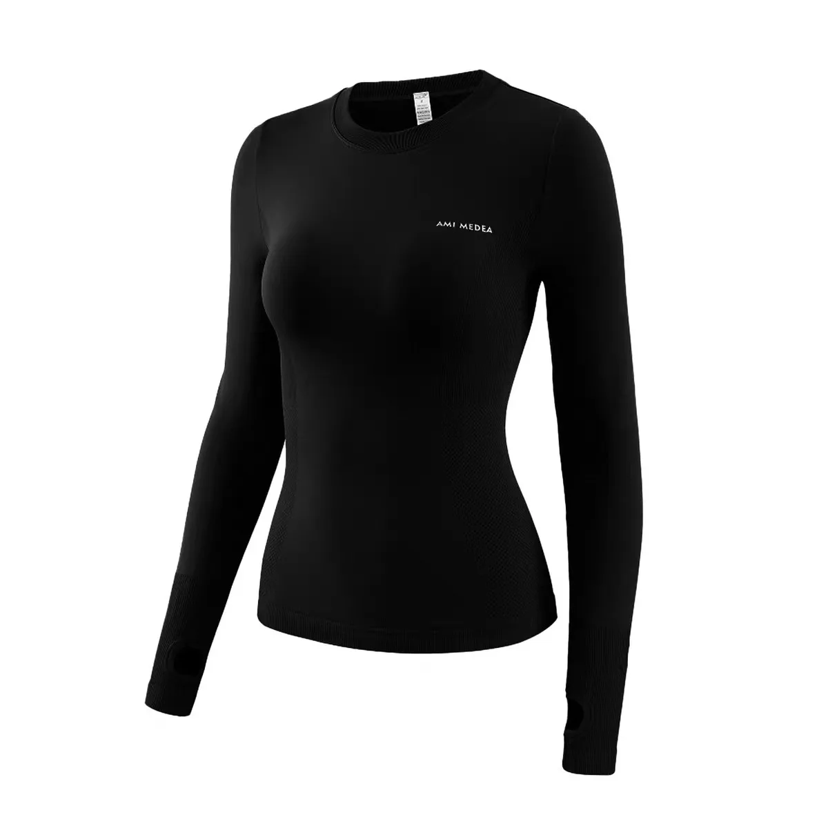 Women's Buttery Soft Crew Neck Compression Long Sleeve - Quick Dry Athletic Top for Yoga Running Gym