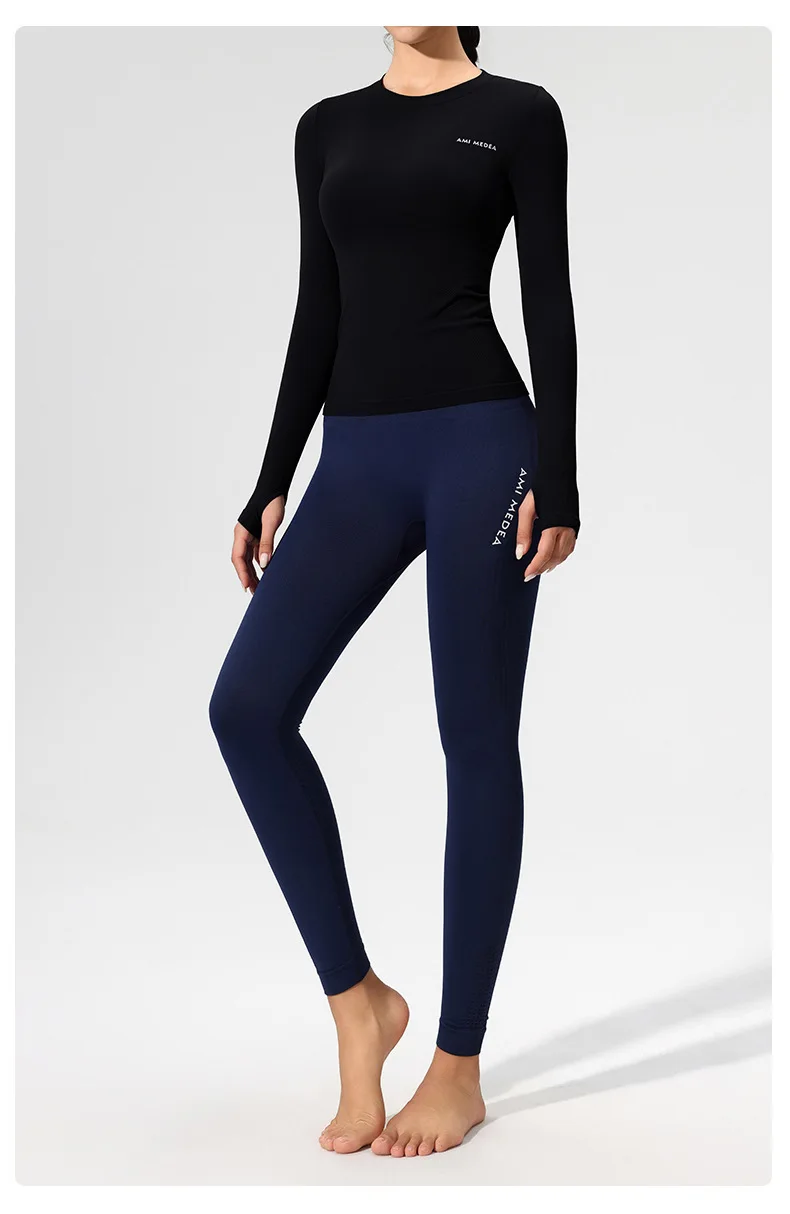 Women's Buttery Soft Crew Neck Compression Long Sleeve - Quick Dry Athletic Top for Yoga Running Gym