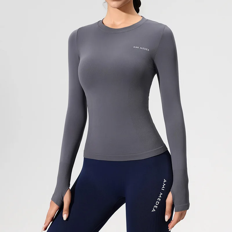 Women's Buttery Soft Crew Neck Compression Long Sleeve - Quick Dry Athletic Top for Yoga Running Gym