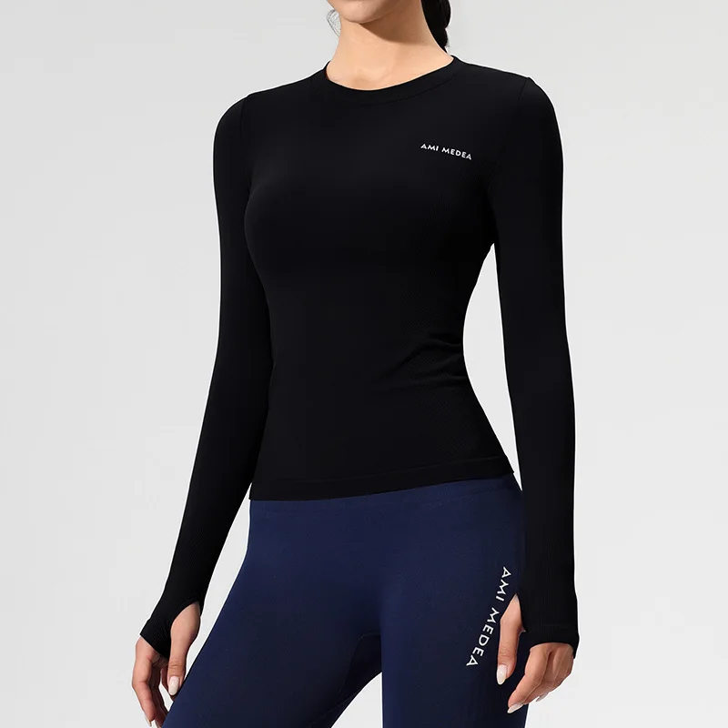 Women's Buttery Soft Crew Neck Compression Long Sleeve - Quick Dry Athletic Top for Yoga Running Gym