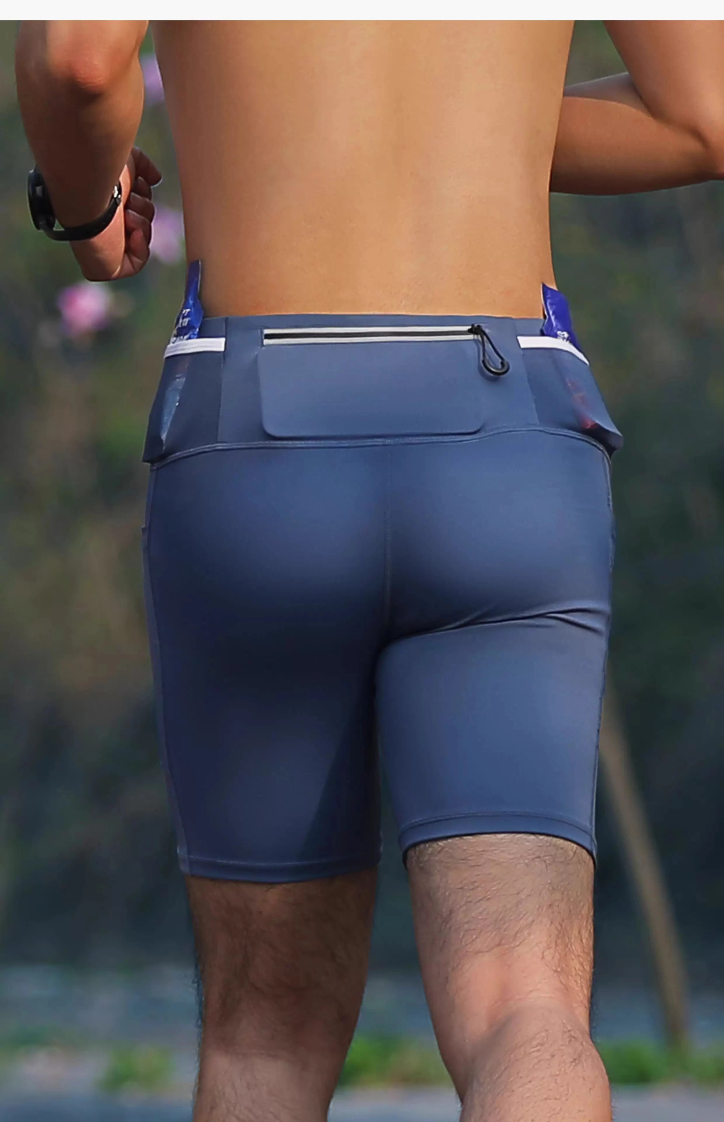Mens Womens Mul-Pockets Compression Marathon Running Shorts Exercise Training Jogging Cycling Fitness Tights Shorts Quick Drying