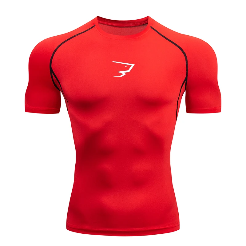 Men Running Compression T-shirt Short Sleeve Sport Tees Gym Fitness Sportshirts Male Jogging Tracksuit Homme Athletic Shirt Tops