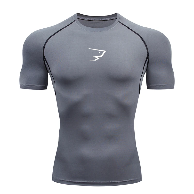Men Running Compression T-shirt Short Sleeve Sport Tees Gym Fitness Sportshirts Male Jogging Tracksuit Homme Athletic Shirt Tops
