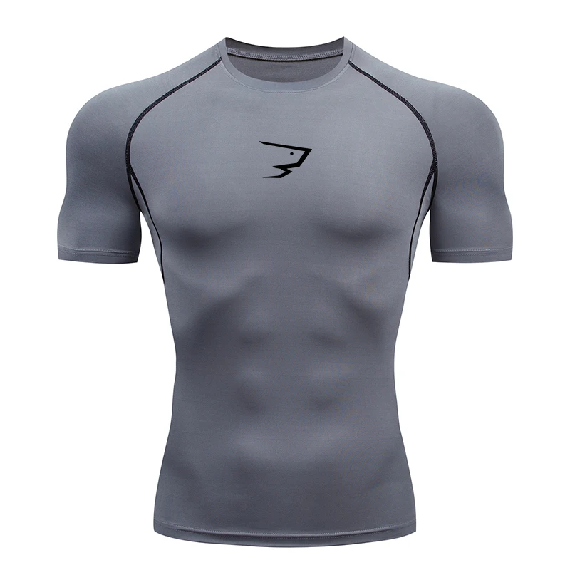 Men Running Compression T-shirt Short Sleeve Sport Tees Gym Fitness Sportshirts Male Jogging Tracksuit Homme Athletic Shirt Tops