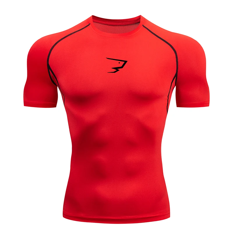 Men Running Compression T-shirt Short Sleeve Sport Tees Gym Fitness Sportshirts Male Jogging Tracksuit Homme Athletic Shirt Tops