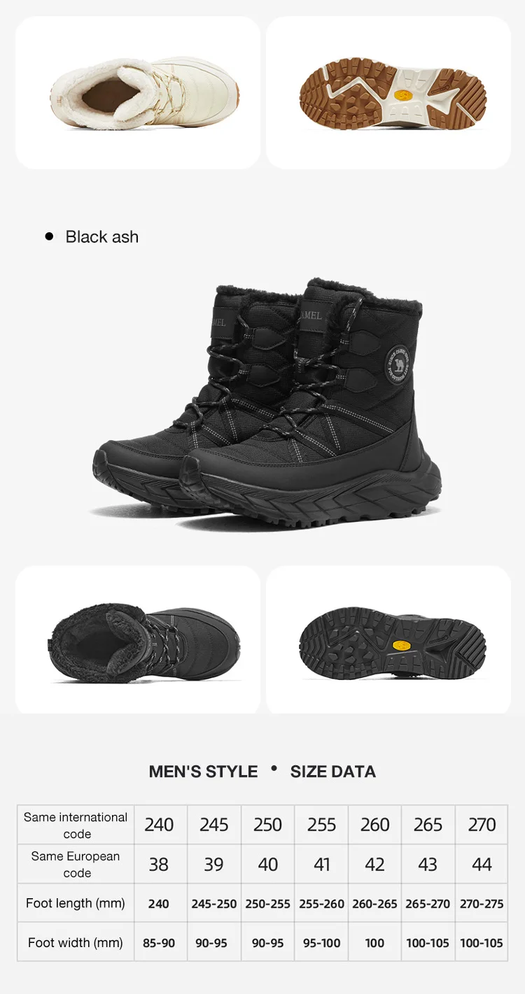 GOLDEN CAMEL Outdoor Snow Boots for Woman Winter Plus Velvet Warm Waterproof Non-slip Hiking Boots 2026 New Fashion Cotton Shoes