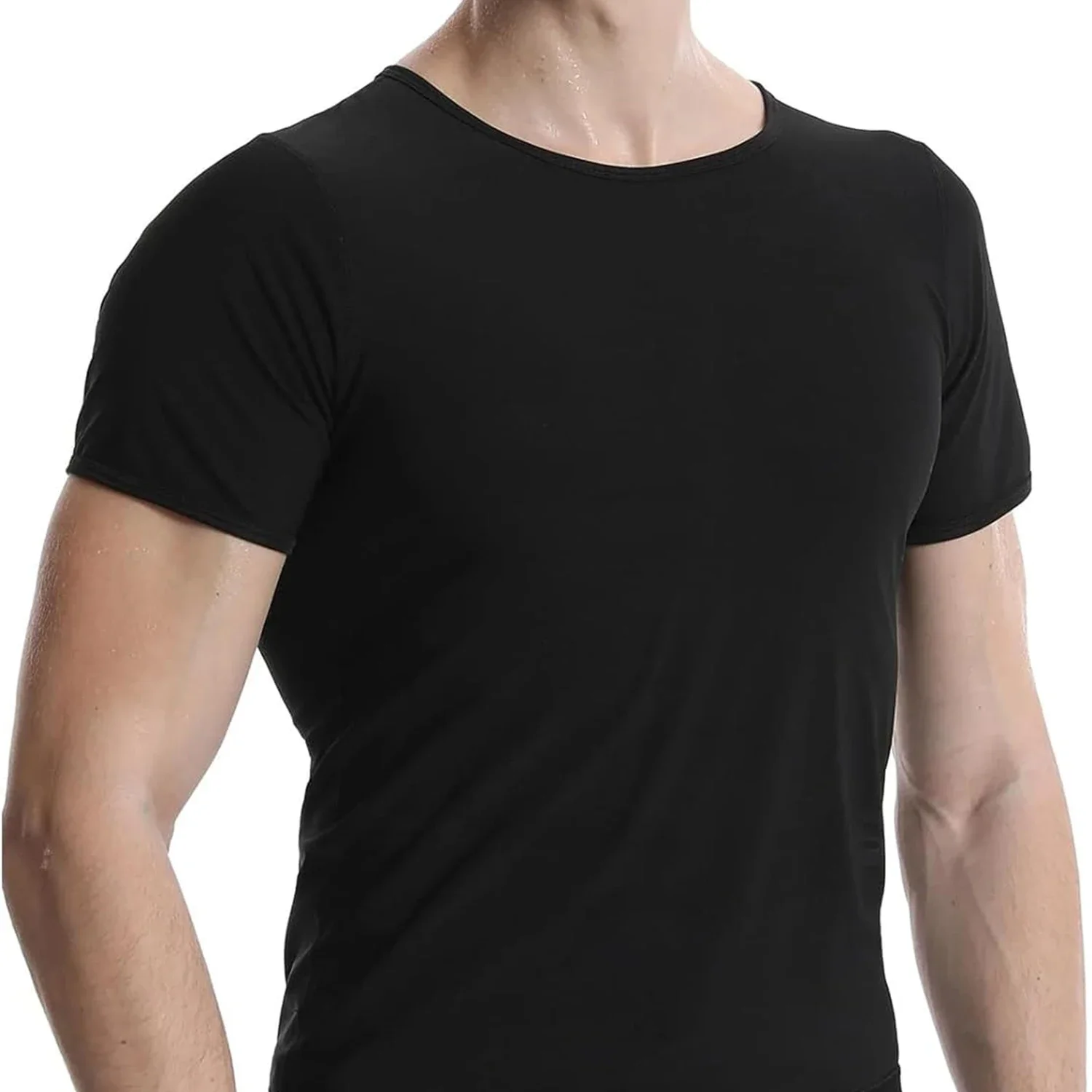 1pcs Sauna Sweat Suit Shapewear Top Short Sleeves Men Performance T-Shirt Comfortable Workout Tee Men's Body