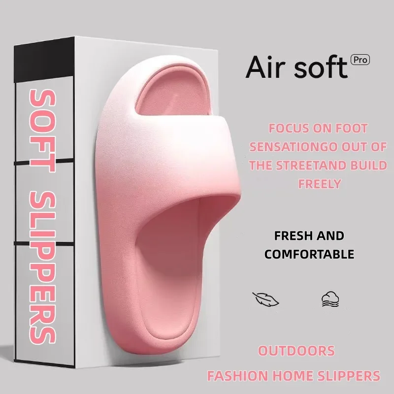 YUYIN Gradually Change Thick Bottom Soft Slippers for Men and Women in Summer Bathroom Non-slip Deodorant Sandals for Home Wear