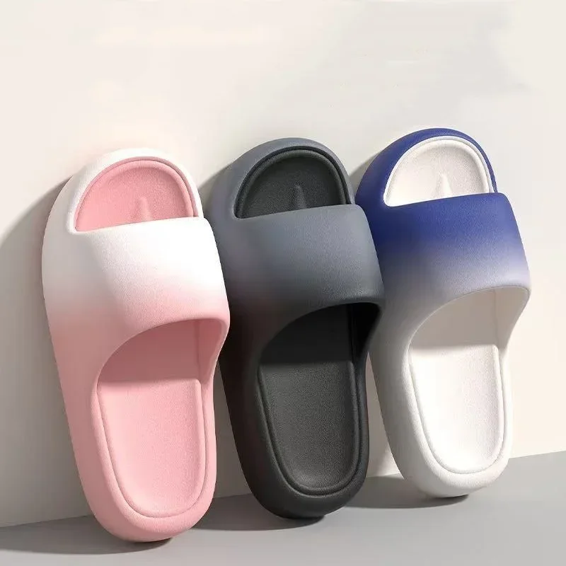 YUYIN Gradually Change Thick Bottom Soft Slippers for Men and Women in Summer Bathroom Non-slip Deodorant Sandals for Home Wear