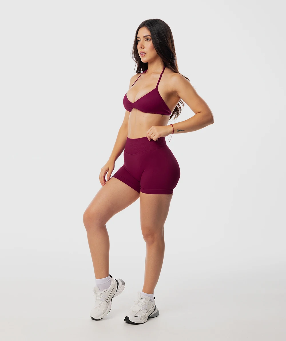 2 Pieces Yoga Gym Set Women Seamless Strappy Yoga Bra High Waist Workout Scrunch Shorts Sports Set Fitness Clothes Sportswear