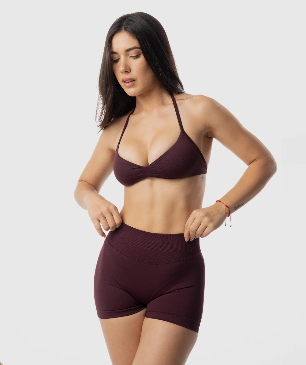 2 Pieces Yoga Gym Set Women Seamless Strappy Yoga Bra High Waist Workout Scrunch Shorts Sports Set Fitness Clothes Sportswear