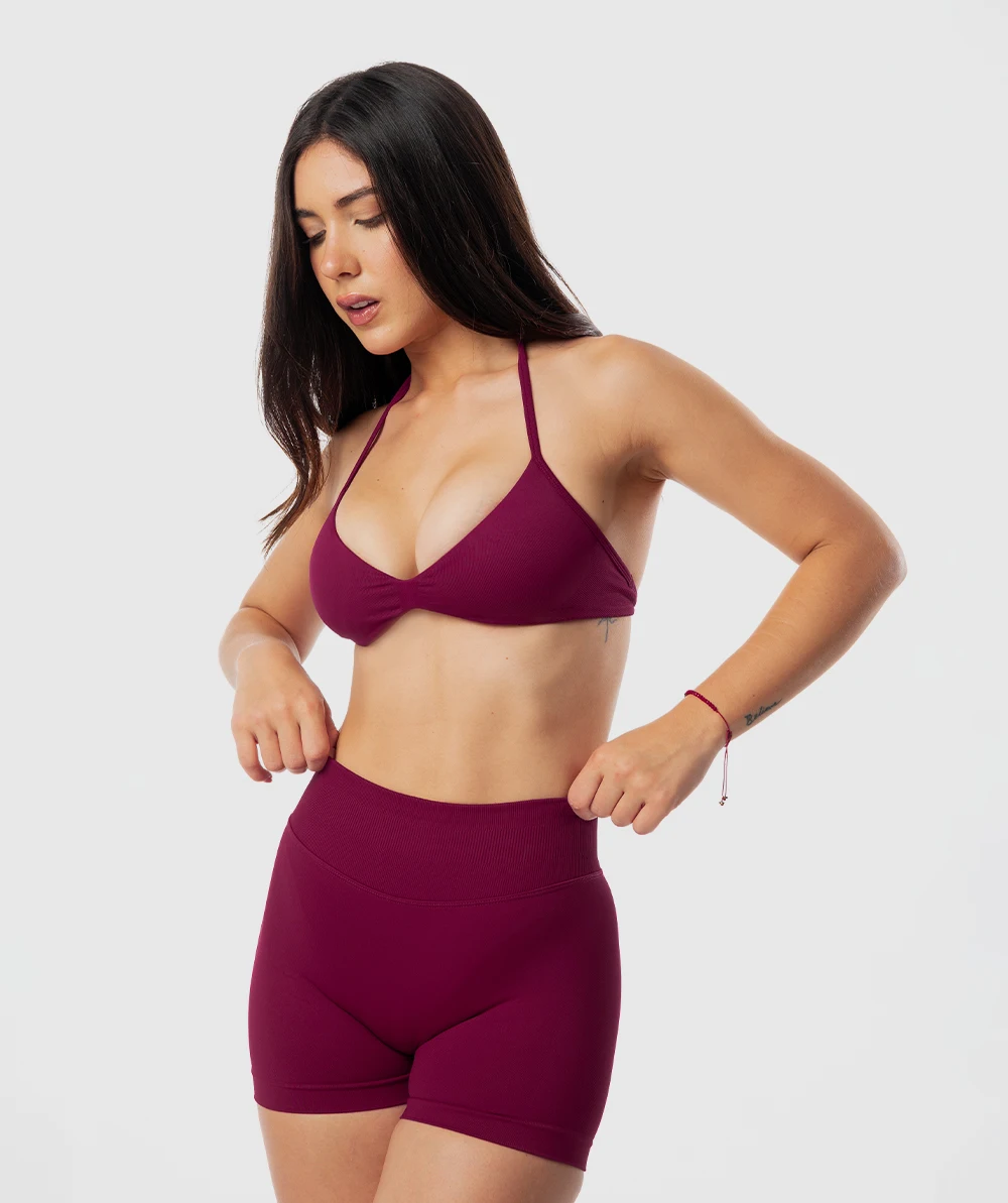 2 Pieces Yoga Gym Set Women Seamless Strappy Yoga Bra High Waist Workout Scrunch Shorts Sports Set Fitness Clothes Sportswear