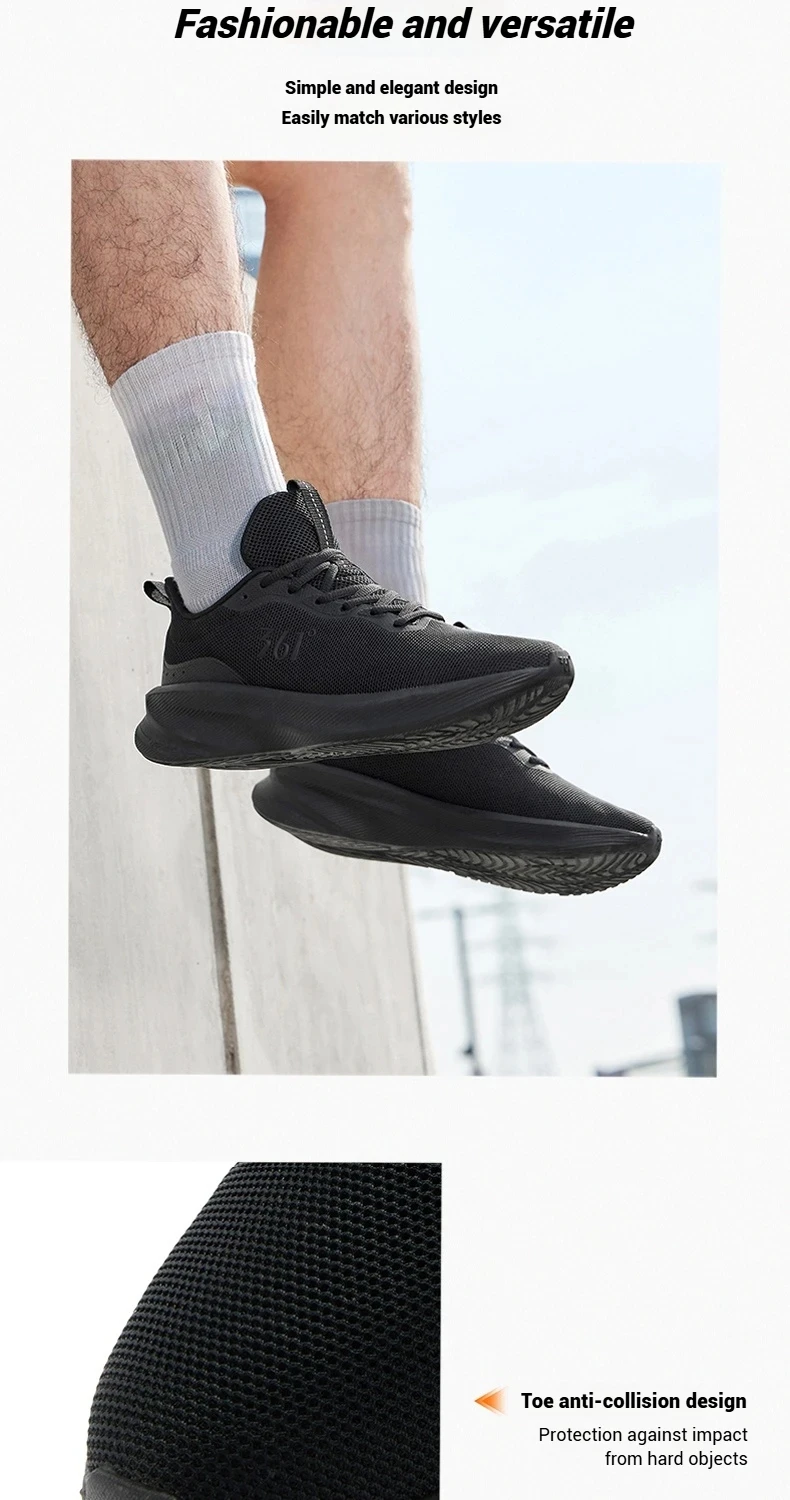 361 Degrees Fengye 5.0 Men's Daily Running Shoes Durable Stable Lightweight Elastic Rebound Breathable Male Sneakers 672542210F