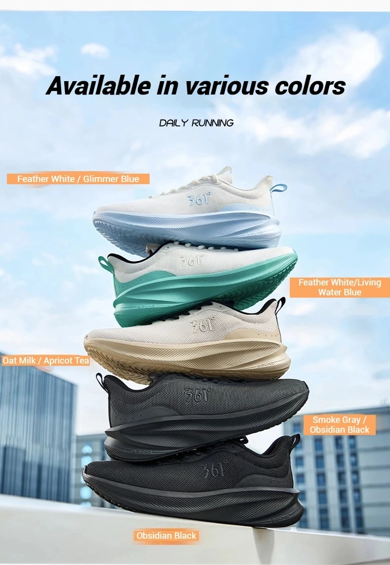 361 Degrees Fengye 5.0 Men's Daily Running Shoes Durable Stable Lightweight Elastic Rebound Breathable Male Sneakers 672542210F