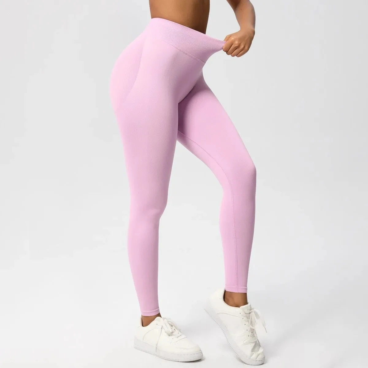 Women's Seamless Cropped Leggings - Peach Butt-Enhancing & Lifting for Yoga, Running & Fitness