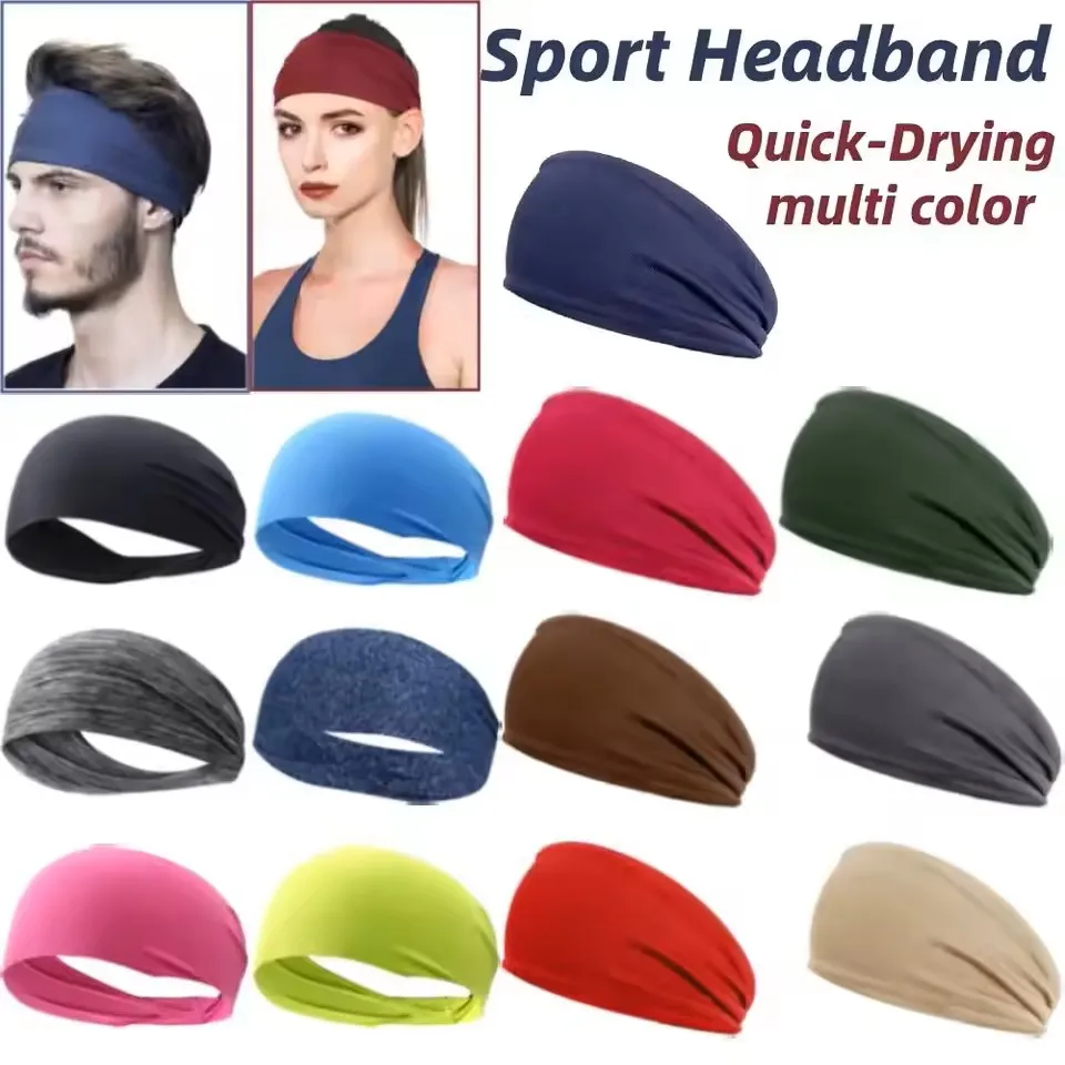 Sport Headband Fitness Sweat Bandage Head Hair Band Tennis Yoga Absorb Sweat Head Band Basketball Running Sweatband Women Men