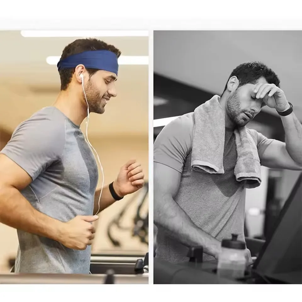 Sport Headband Fitness Sweat Bandage Head Hair Band Tennis Yoga Absorb Sweat Head Band Basketball Running Sweatband Women Men