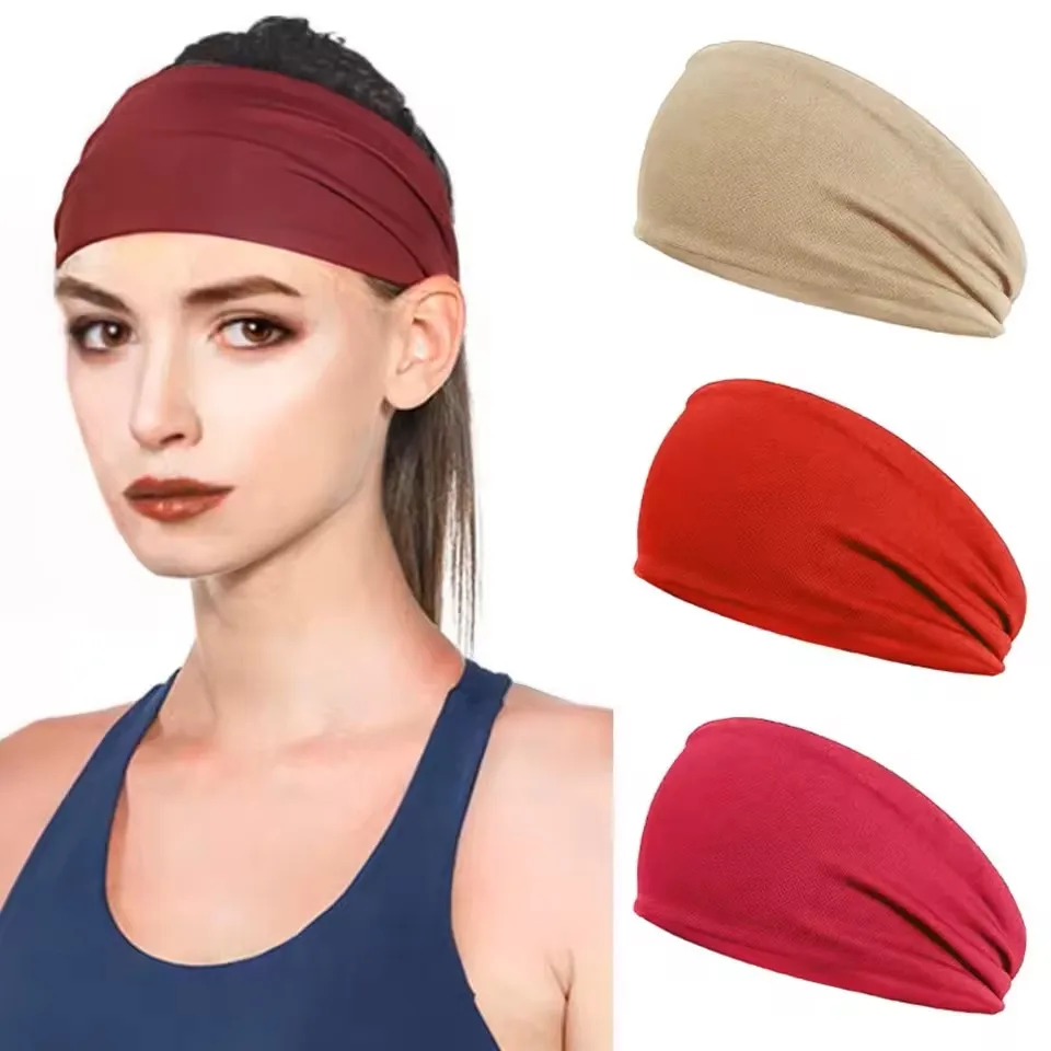 Sport Headband Fitness Sweat Bandage Head Hair Band Tennis Yoga Absorb Sweat Head Band Basketball Running Sweatband Women Men