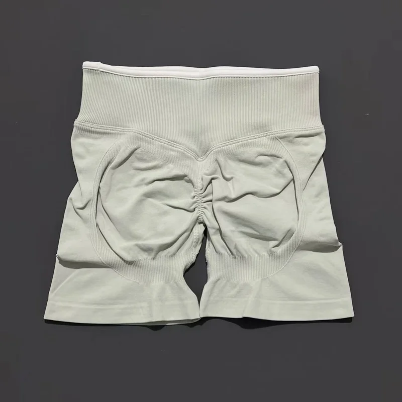 Women High Waist Yoga Shorts Contrast Trim Tummy Control Butt Lifting Workout Biker Shorts Fitness Gym Running Sports Shorts