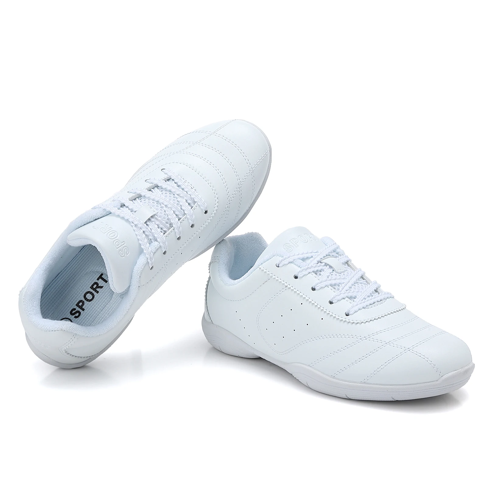 White Cheer Shoes For Girls Women Breathable Cheerleading Dance Shoes Comfortable Aerobics Sports Sneakers 2555