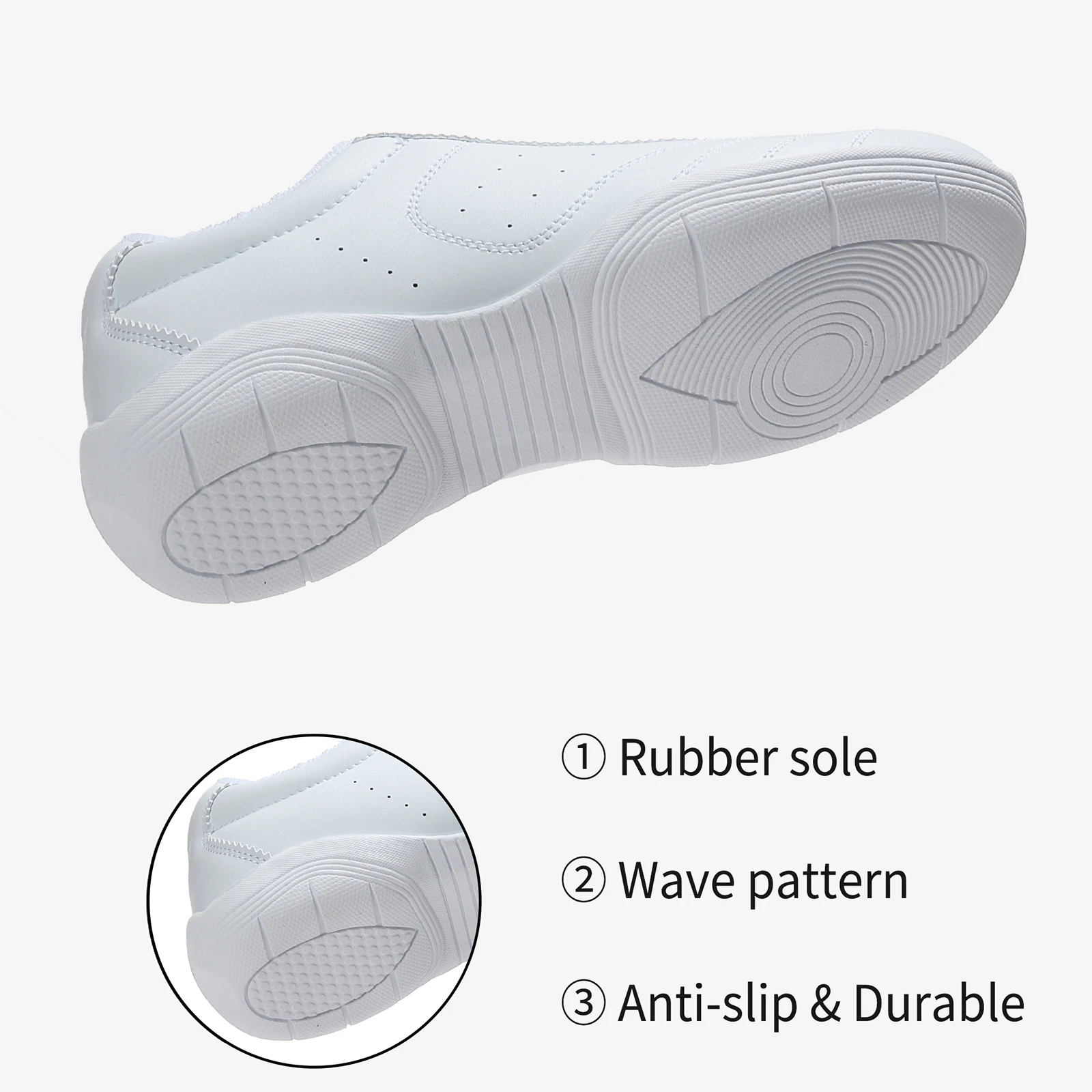 White Cheer Shoes For Girls Women Breathable Cheerleading Dance Shoes Comfortable Aerobics Sports Sneakers 2555