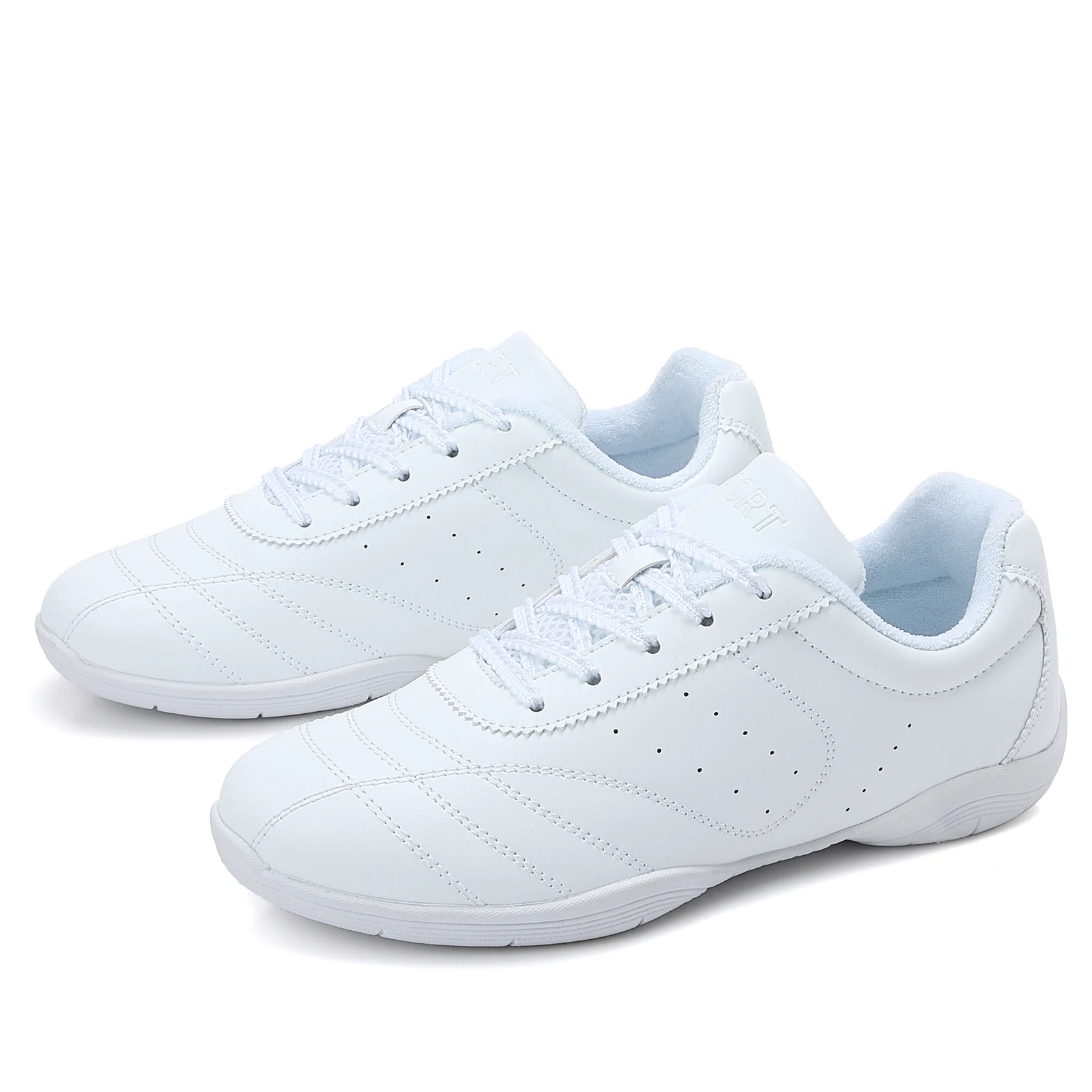 White Cheer Shoes For Girls Women Breathable Cheerleading Dance Shoes Comfortable Aerobics Sports Sneakers 2555